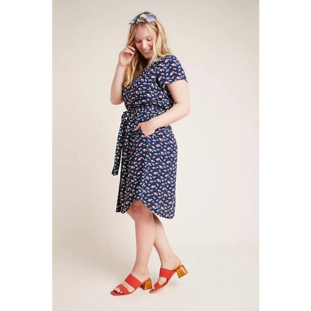 💕ANTHROPOLOGIE MAEVE💕 Catherine Shirtdress ~ Beach Umbrella Print 14 NWT - Picture 9 of 16